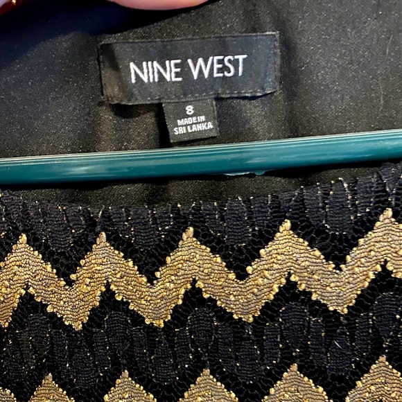 Gold and Black Nine West Below-the-Knee Dress - Picture 2 of 4